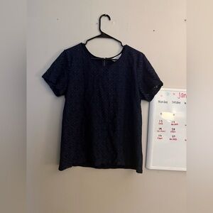 market & spruce navy blue short sleeve
